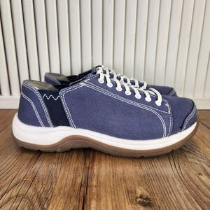 Cabelas Summer Canvas Womens Size 7.5 M Blue Slip On Casual Camp Shoes 82-4573